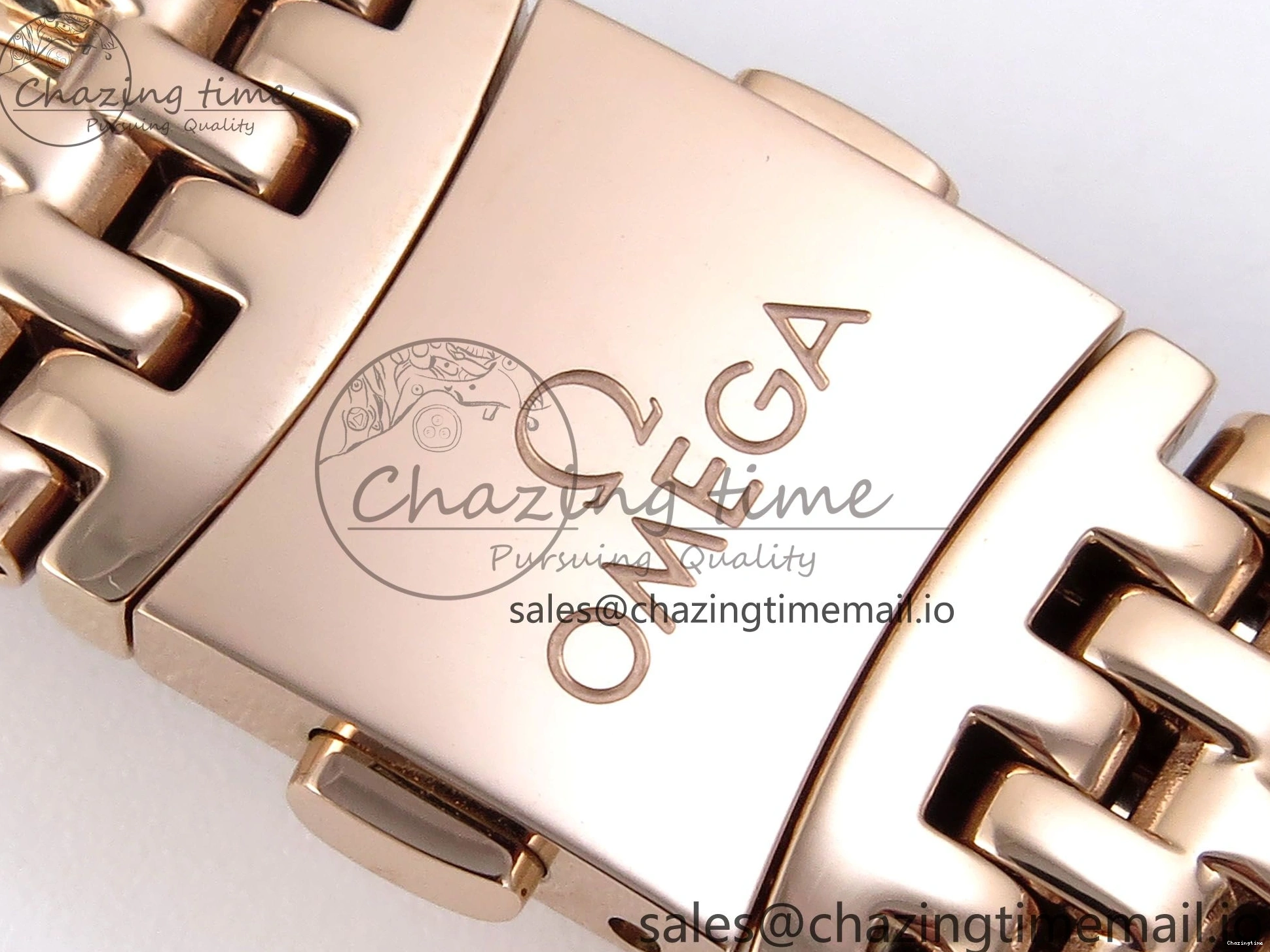 0102 De Ville Prestige Ladies RG VSF 1:1 Best Edition Brown Diamonds Dial on RG Bracelet A Sophisticated 7681